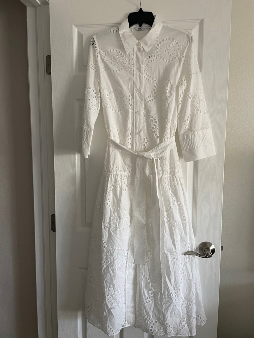 ZARA WHITE EYELET DRESS